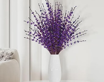 Dark Purple Artificial Jasmine Flowers (10 Pcs) | 29.5” Tall Faux Branch Bouquet