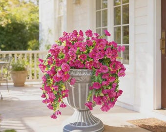 Artificial Hanging Petunia Vines – Silk Flowers for Outdoor Porch Decor