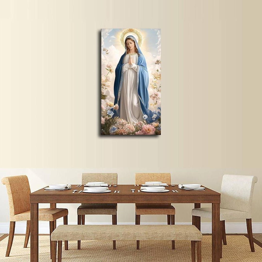 Our Lady of Mary Catholic Altar Canvas Print, Religious Wall Art Home ...