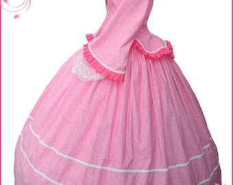 1800's 2 pc Civil War Victorian Pink Tea Dress Day Gown Gorgeous New Reenactors Handmade