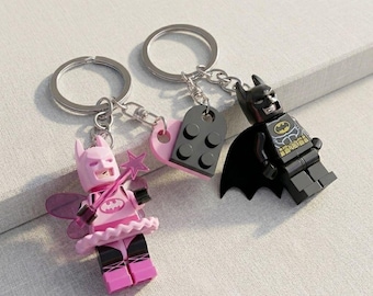 LEGO Batman & Fairy Batgirl Keychain Set – Cute Couple Gift