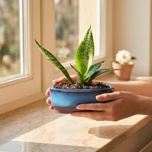 Blue Glazed Ceramic Planter, Rectangular Bonsai Pot with Drainage Holes, Succulent Cactus Flower Pot, Indoor Windowsill Shelf Decor Gift