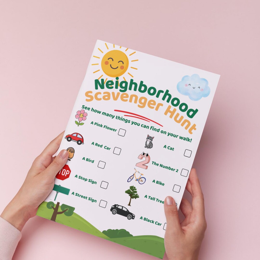 Neighborhood Scavenger Hunt Printable - Kids Outdoor Activity ...