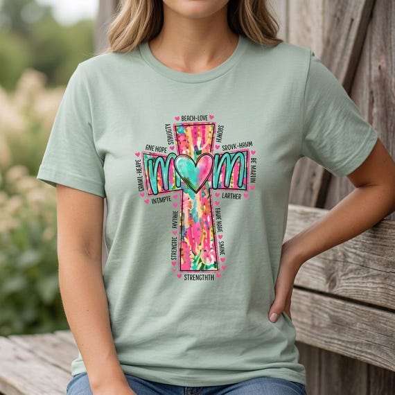 Christian Faith Shirt Women Casual Cotton Tee Cross Vneck Religious Wear Church Clothing Plus Size Western Pink Turquoise Geometric Floral