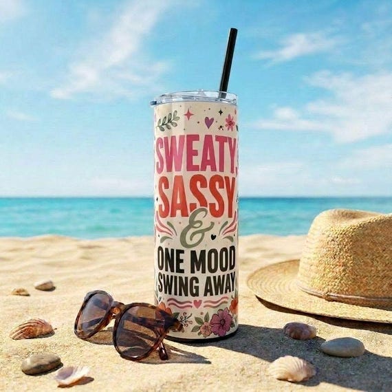 Funny Tumbler Women Sarcastic Gift Menopause Humor Hot Flash Insulated Bottle Stainless Steel Skinny Cup 20 Ounce Travel Mug Birthday
