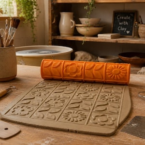 Floral Tile Clay Roller | Bring Joy to Every Handmade Creation