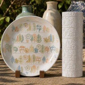 Hantverksmässig skogslera, nyckfullt trädkeramikverktyg för keramisk textur, 11,5 cm