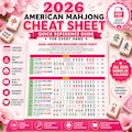 2026 American Mahjong Cheat Sheet Printable PDF, Visual Hand Examples, Beginner Guide, NMJL 2026 Reference Card, Learn Mahjong Fast product logo