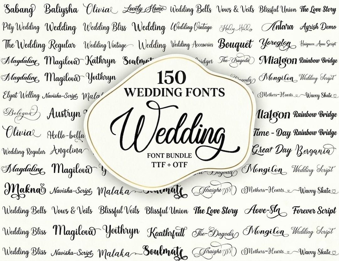 The Mega 150+ Calligraphy & Handwritten Font Bundle | Script, Wedding ...