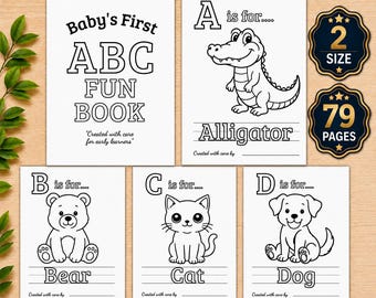 ABC Baby Shower Coloring Book | Baby's First Fun Bundle Game Activity | Alphabet Coloring | Toddler Learning PDF | ABC Tracing Work Sheet
