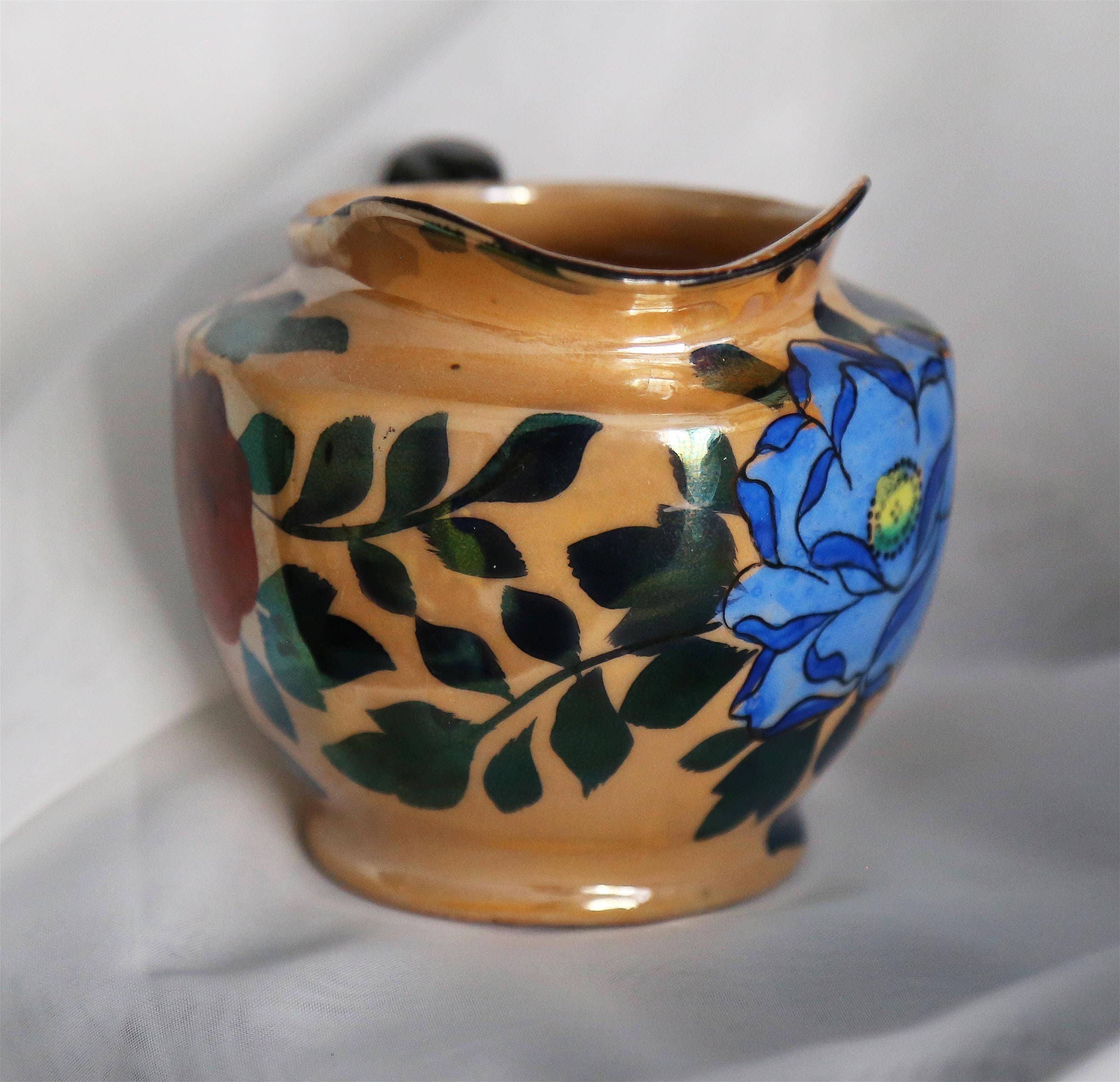 Vintage Lusterware Creamer Made in Japan hand painted honey Etsy