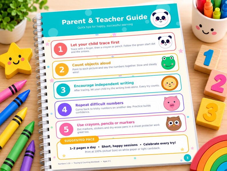 Preschool Math Worksheets: Number Tracing & Counting 1-20 Printables - Etsy