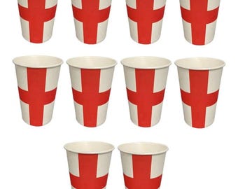 10er-Pack England St George Cross Papiertassen (260ml)