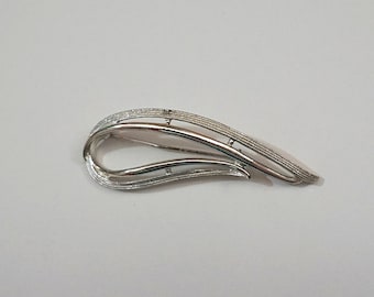 Vintage Sarah Coventry Abstract Tear Drop Silver Brooch