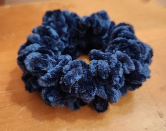 Navy Blue Velvet Scrunchie