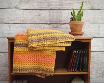 Sunset Ombre Large Crochet Throw