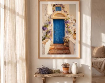 Greek Blue Door — Mediterranean Wall Art Print