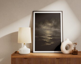 Dark Ocean Print — Moody Night Sea Wall Art