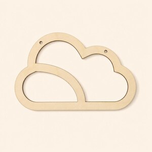 Wooden Cloud Macrame Blank Nursery Wall Hanging Shape