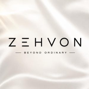 May include: The logo for ZEHVON is displayed in black sans-serif capital letters against a smooth, off-white satin background. Below the brand name, the text BEYOND ORDINARY is centered between two horizontal lines, maintaining a clean aesthetic.