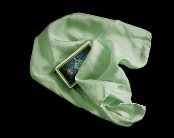 Soft Sea Glass Green Silk Tarot Cloth - Altar Cloth - Hand Dyed 20"x20"...100% Silk