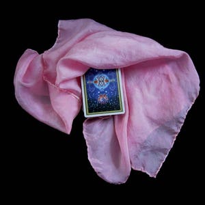 Mantel de Tarot 100 % seda Spring Rose - Mantel de Altar - Teñido a mano - Seda genuina de 50 x 50 cm