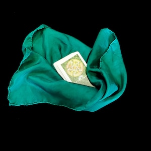 Tiefe Meerjungfrau grüne Seide Tarot-Tuch - handgefärbtes 20 "x 20" Altar Tuch - 100% Seide Dark Ocean Teal Tuch