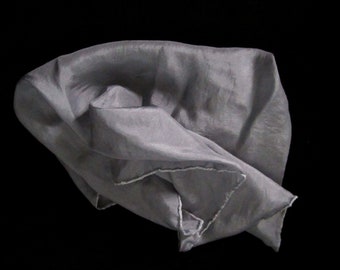 Silver Mist Silk Tarot Cloth - Altar Cloth - Hand Dyed 30"x30"...100% Silk