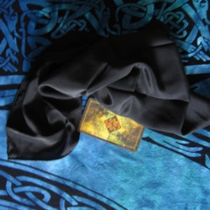 Black Rose Silk Tarot Cloth Altar Cloth Hand Dyed 20x20...100% Silk image 2