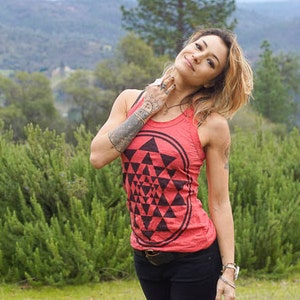 Sri Yantra Tank Top, Festival Tank, Festival Top, Festival Shirt, Festival Clothing, Sacred Geometry, Yantra, Yoga, Yoga Shirt, Yoga Top image 1