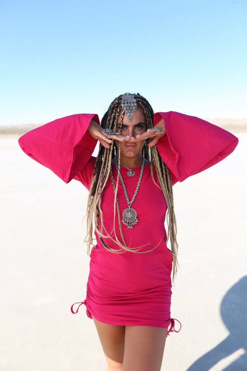 HOT PINK Playful Priestess Dress Festival Dress Festival | Etsy