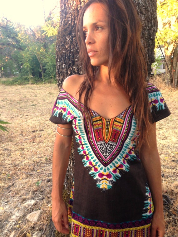 Tunic Tribal Boho Festival Clothing Burning Man Bohemian Hippie Chic Mini Dress Hippie Enchanted Brown Day Tripper Dress