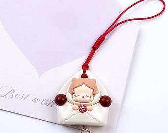 loveletter popbean mini doll Zipper Charms pendant Phone Charm Keychain, Kawaii color Pendant Strap Gift for Girls
