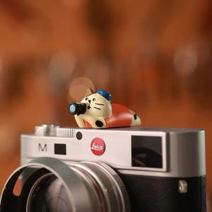 Söt kattkamera blixtskoskydd, japanskt dekorationsstil kameratillbehör, present till fotograf, blixtskoskydd för Fujifilm Leica Canon DSLR