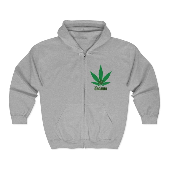 Marijuana Leaf Zip Hoodie | Kingston Jamaica Graphic Sweatshirt