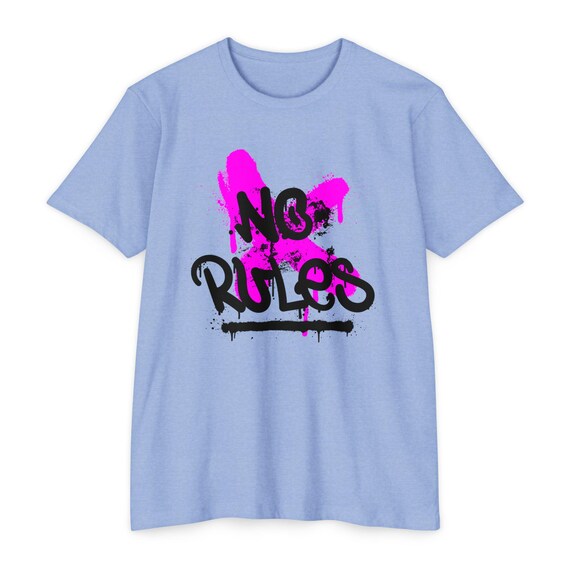 No Rules Graffiti T-Shirt | Streetwear, Neon Pink Paint Splatter