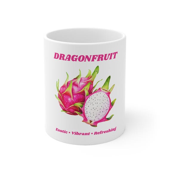Dragonfruit Illustration Mug | Exotic Vibrant Refreshing Ceramic