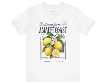Amalfi Coast Lemon Postcard T-Shirt | Citrus Illustration