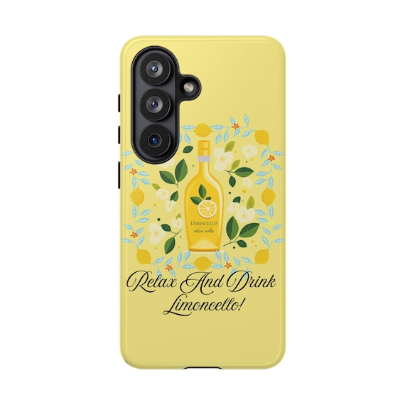Relax And Drink Limoncello Phone Case | Lemon Bottle Floral