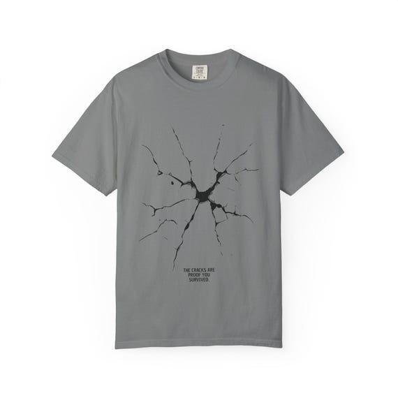 Cracked Glass Graphic T-Shirt | Broken Illustration