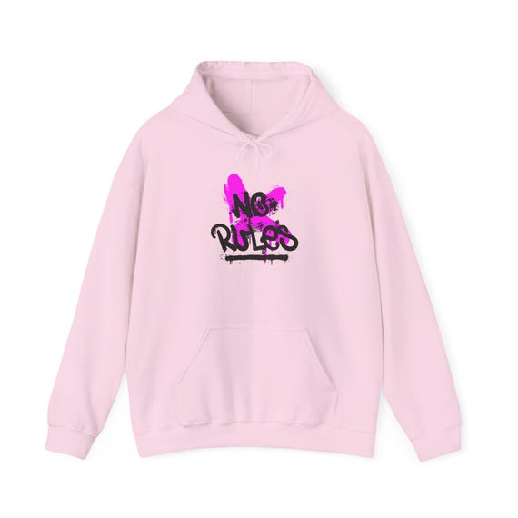 No Rules Graffiti Hoodie | Pink Spray Paint Streetwear