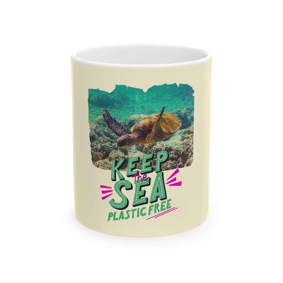 Sea Turtle Ceramic Mug | Keep The Sea Plastic Free Ocean Conservation
