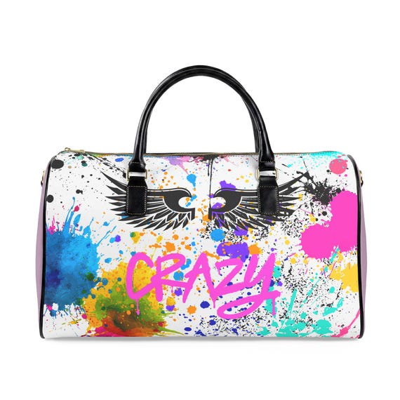 Crazy Graffiti Bag | Faux Leather Travel Bag