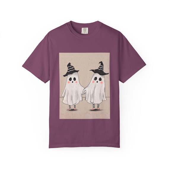 Cute Ghosts x Witch Hats T-shirt | Halloween Illustration 2.0