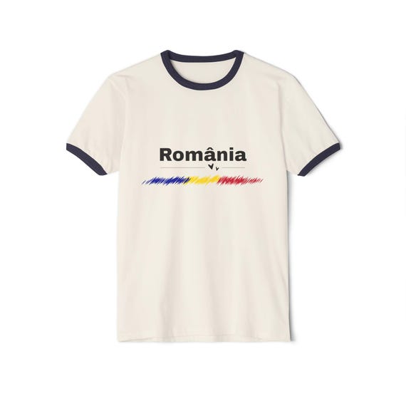 România Flag Ringer Basic T-Shirt