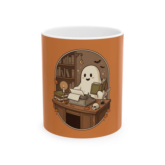 Ghost Illustration Mug | Halloween Cozy Ceramic Mug