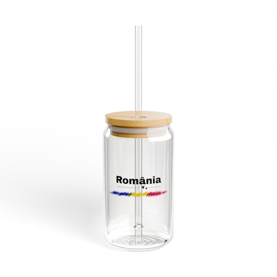 Romania Flag Sipper Glass | 16oz