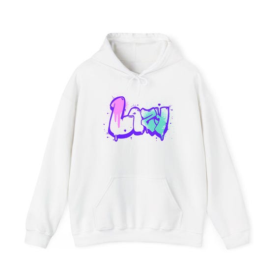 LAZY Graffiti Hoodie | Pink x Purple Streetwear