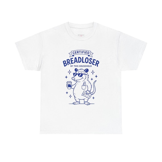 Certified Breadloser T-Shirt | Cartoon Design, Back Color Splash Print
