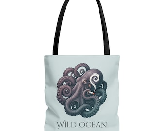 Wild Ocean Octopus Tote Bag | Sea Creature Illustration